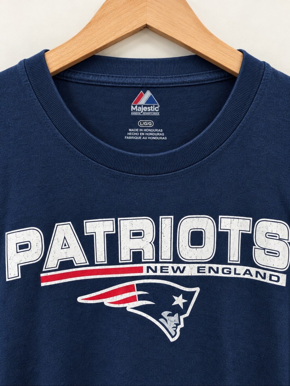 Majestic  Navy New England Patriots Graphic Tee - NFL - Large